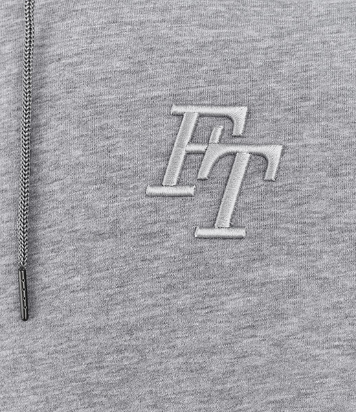 Худи с вышивкой логотипа FDSARR TEAM, цвет серый меланж