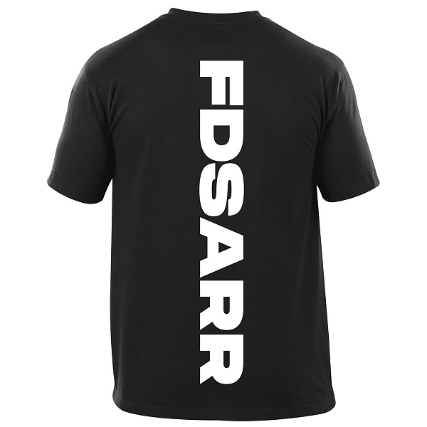 Футболка с логотипом FDSARR по центру спинки изделия, взрослая, цвет черный