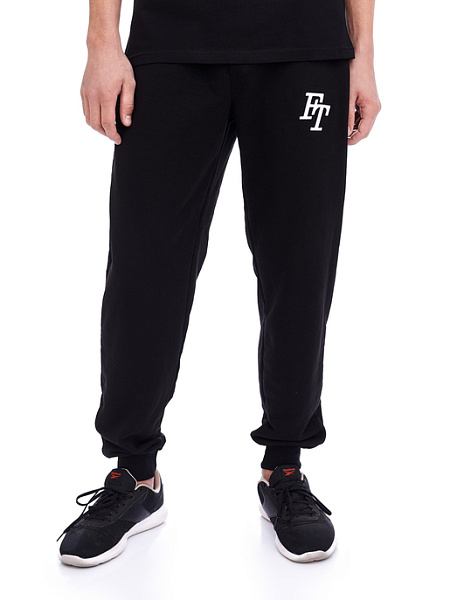 Брюки-джогеры с вышивкой логотипа FT, цвет черный